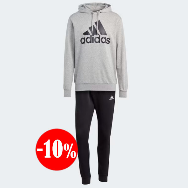 CHÁNDAL BIG LOGO TERRY SUDADERA + PANTALÓN LARGO GRIS-NEGRO ADIDAS