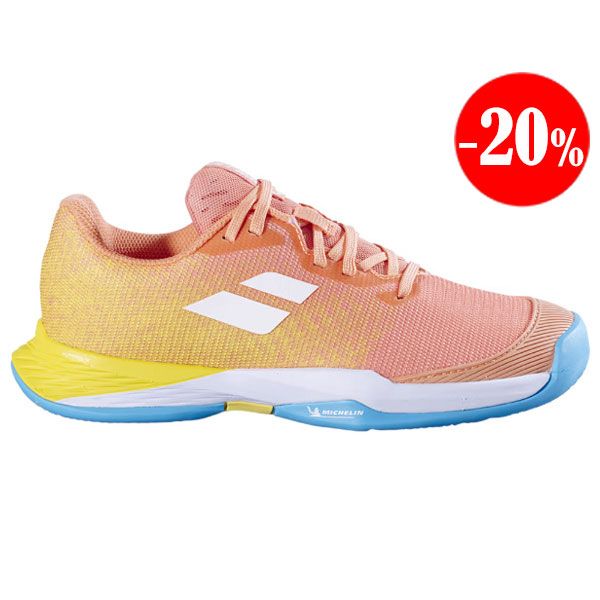 ZAPATILLAS JET MACH 3 CLAY ROSA-AMARILLO-AZUL 2024 BABOLAT