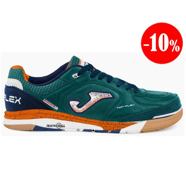 ZAPATILLAS TOP FLEX REBOUND 2417 VERDE-NARANJA INDOOR JOMA