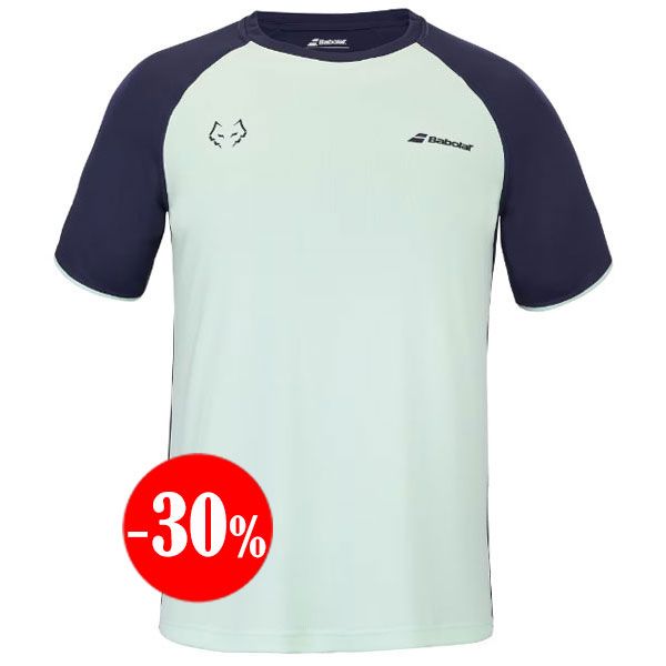 CAMISETA CREW NECK TEE LEBRÓN VERDE-MARINO 2024 BABOLAT