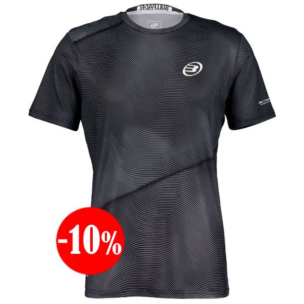 CAMISETA MISAR MANGA CORTA NEGRO BULLPADEL