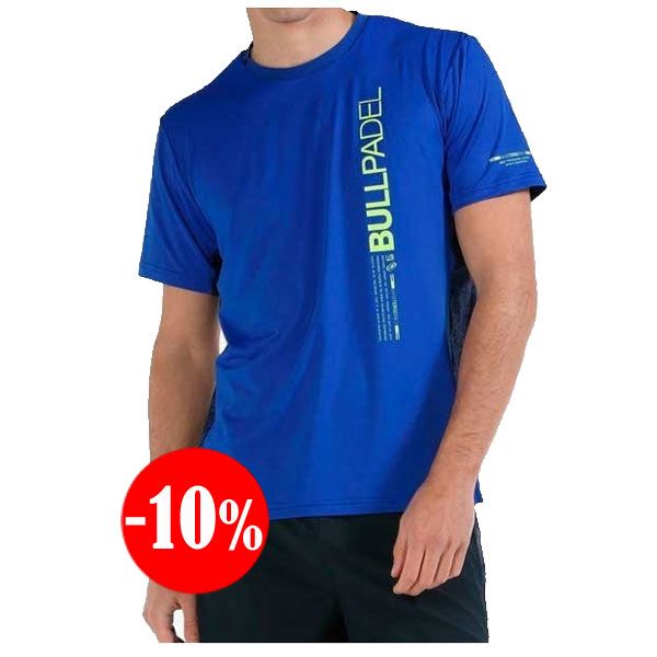 CAMISETA MIXTA MANGA CORTA AZUL BULLPADEL