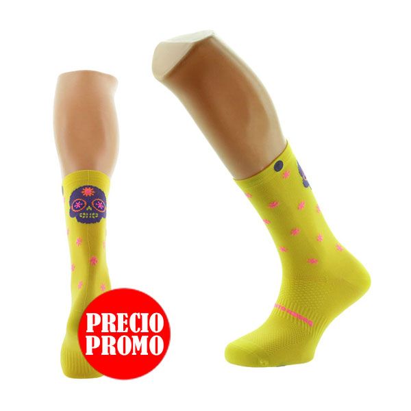 CALCETINES SANTA MUERTE AMARILLO 2026 PIMIENTO NEGRO