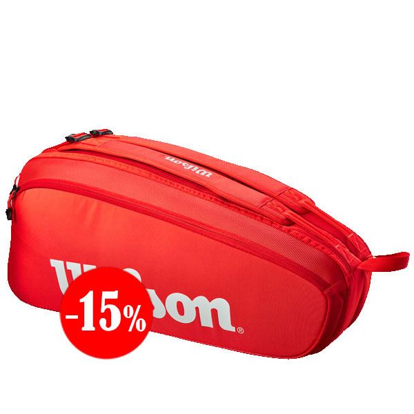 RAQUETERO 6PK SUPER TOUR 2025 ROJO WILSON