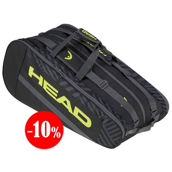RAQUETERO BASE L 2025 NEGRO-FLUOR HEAD
