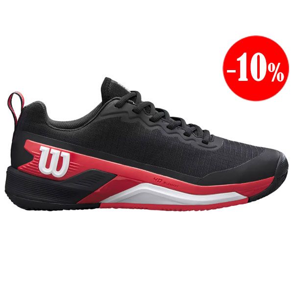 ZAPATILLAS RUSH PRO 4.5 CLAY 2025 NEGRO-ROJO WILSON