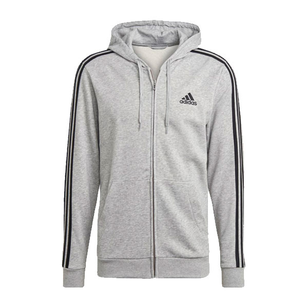 SUDADERA ESSENTIALS FRENCH TERRY 3 BANDAS GRIS ADIDAS