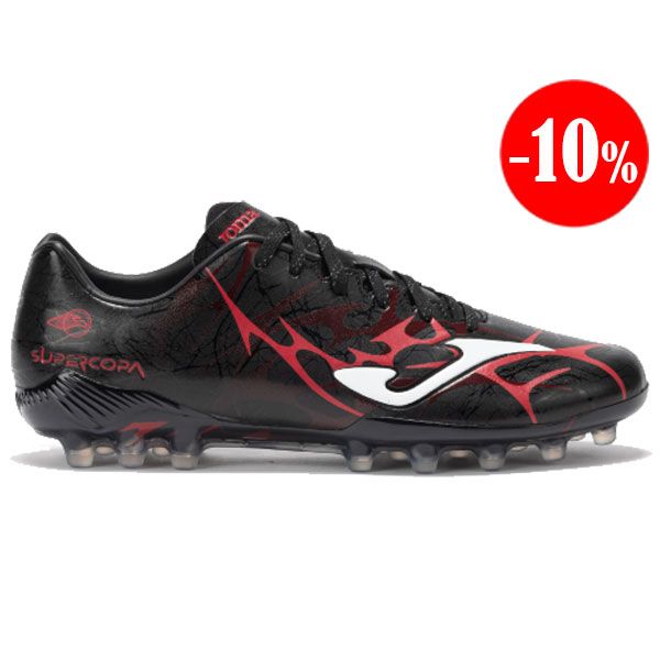 BOTAS SUPER COPA 2531 NEGRO-ROJO ARTIFICIAL GRASS 2025 JOMA