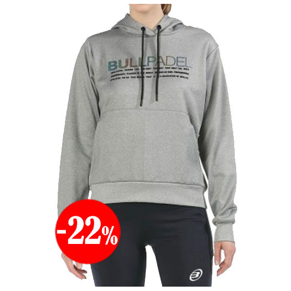 SUDADERA DRUSOS CON CAPUCHA GRIS BULLPADEL