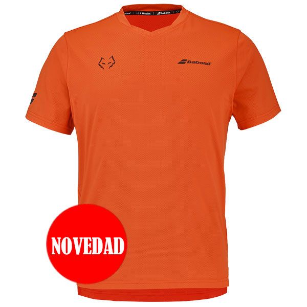 CAMISETA CREW NECK TEE JUAN LEBRÓN ROJO-NARANJA MANGA CORTA 2026 BABOLAT