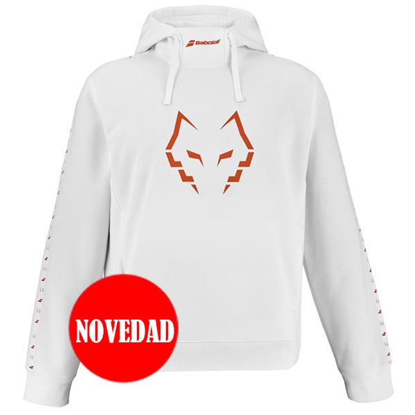 SUDADERA JUAN LEBRÓN CON CAPUCHA BLANCO 2026 BABOLAT