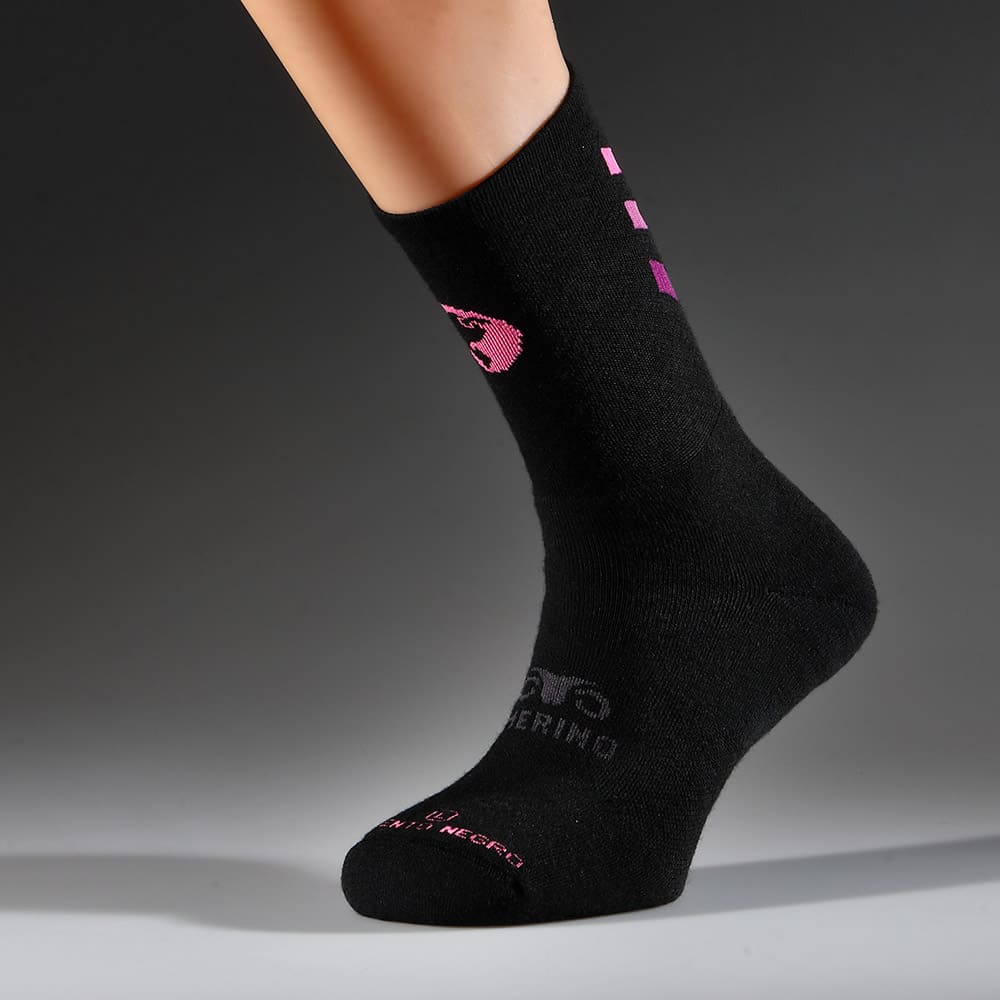 CALCETINES MERINO CICLISTA ROSA