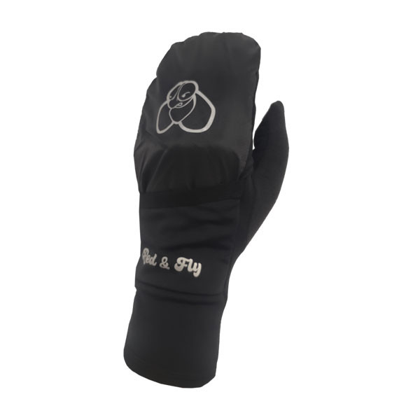 GUANTES CON MANOPLAS DEPORTIVOS NEGRO RED&FLY CASUAL SPORT