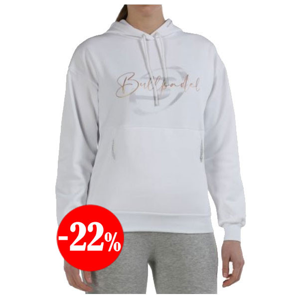 SUDADERA ABANE CON CAPUCHA BLANCA BULLPADEL