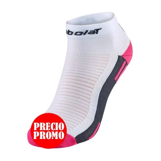 [5UA1324P-1084] CALCETÍN QUARTER BLANCO-FUCSIA BABOLAT