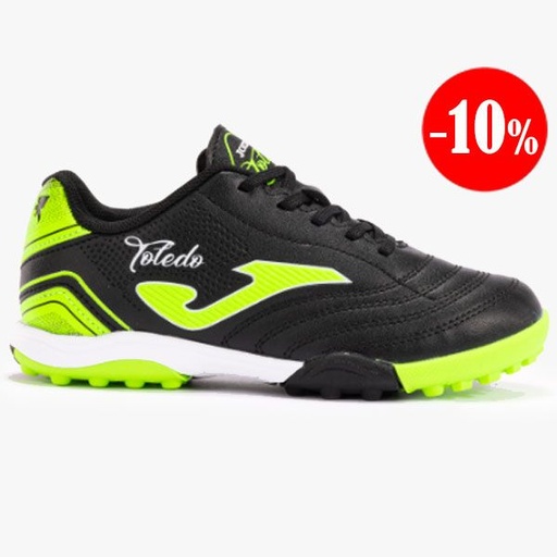 ZAPATILLAS TOLEDO 2491 NEGRO-VERDE-FLUOR TURF JOMA