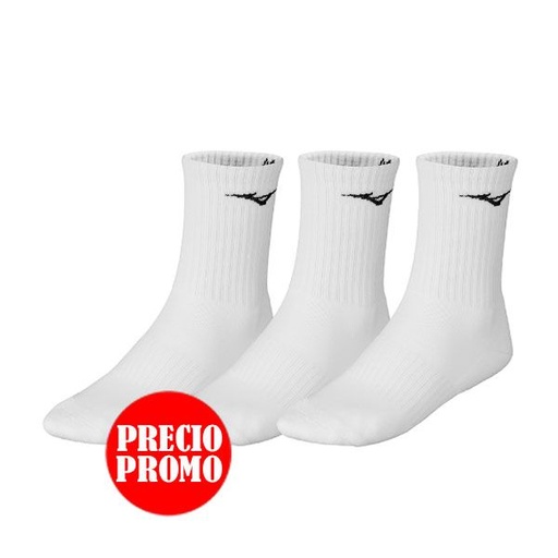 CALCETINES TRAINING 3PARES BLANCO MIZUNO