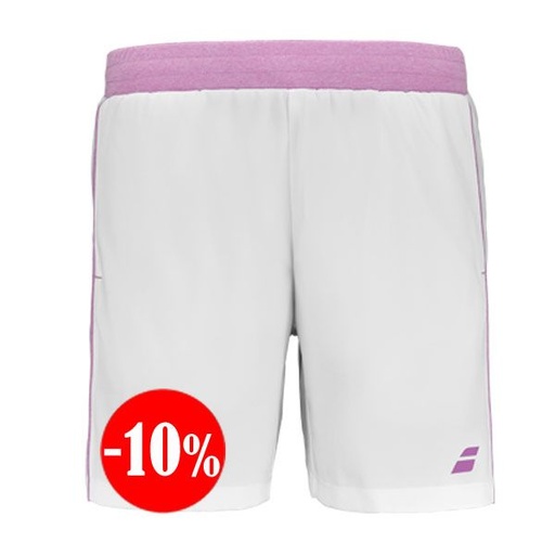 PANTALÓN LEBRÓN CORTO BLANCO-ROSA 2025 BABOLAT