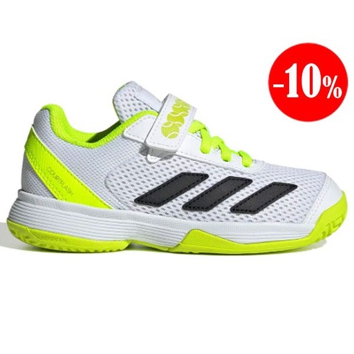 ZAPATILLAS COURTFLASH K COMFORT BLANCO-LIMA 2025 ADIDAS
