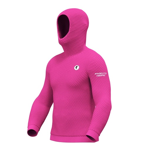 SUDADERA UNISEX CAPUCHA ROSA FLUOR