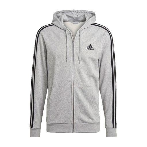 SUDADERA ESSENTIALS FRENCH TERRY 3 BANDAS GRIS ADIDAS