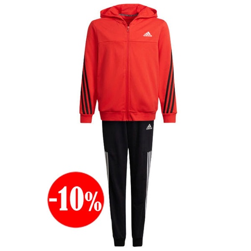 CHÁNDAL ALGODÓN 3 BANDAS ROJO-NEGRO ADIDAS