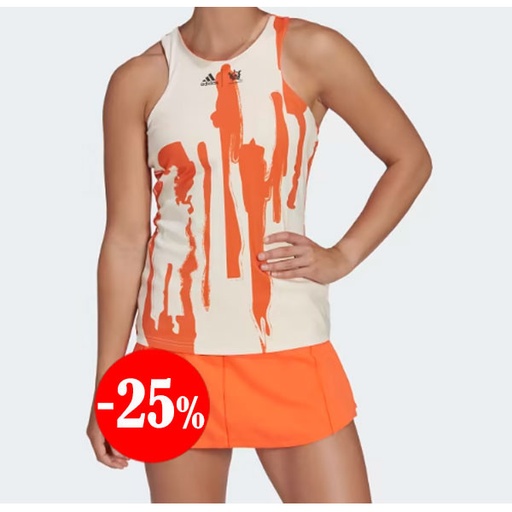[HT4235-HP0724] CONJUNTO NEW YORK CAMISETA TIRANTES + FALDA NARANJA-CREMA ADIDAS