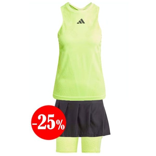 [IJ0485-IJ0480] CONJUNTO AEROREADY PRO TIRANTES + FALDA LIMA-NEGRO ADIDAS