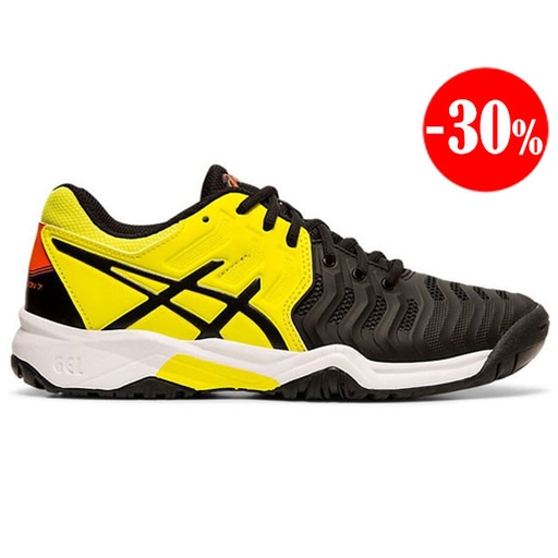 [C700Y-003] ZAPATILLAS RESOLUTION 7 GS GEL NEGRO-AMARILLO ASICS
