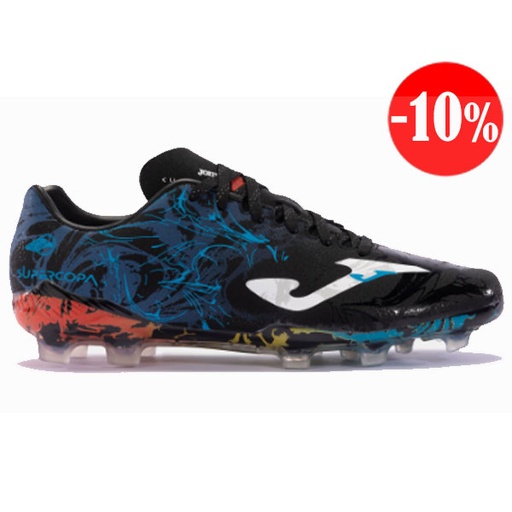 BOTAS SUPER COPA 2441 NEGRO-AZUL-NARANJA FIRM GROUND 2024 JOMA